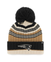47 Brand Women's ' Natural New England Patriots Barista Cuffed Knit Hat With Pom In Natural