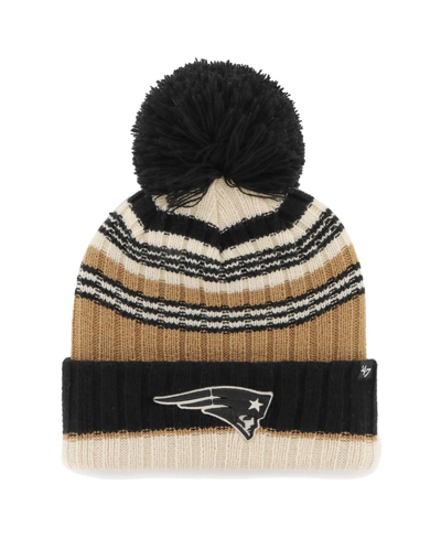 47 Brand Women's ' Natural New England Patriots Barista Cuffed Knit Hat With Pom