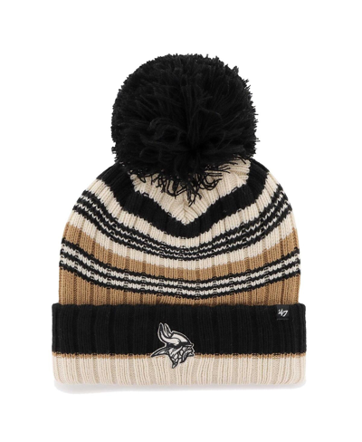 47 Brand Women's ' Natural Minnesota Vikings Barista Cuffed Knit Hat With Pom