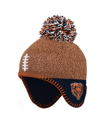 OUTERSTUFF PRESCHOOL BOYS AND GIRLS BROWN CHICAGO BEARS FOOTBALL HEAD KNIT HAT WITH POM