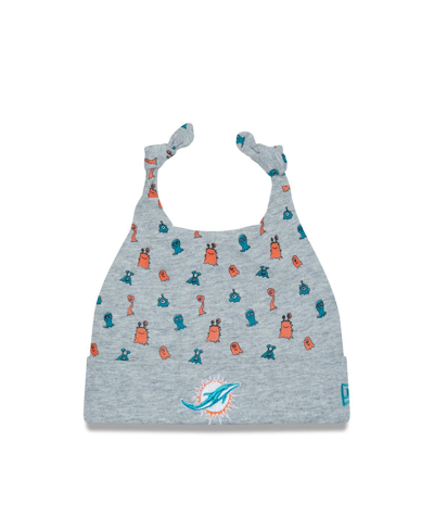 New Era Babies' Infant Boys And Girls  Heather Gray Miami Dolphins Critter Cuffed Knit Hat