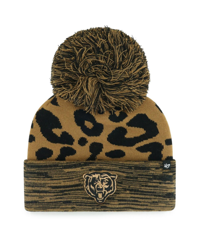 47 Brand Women's ' Brown Chicago Bears Rosette Cuffed Knit Hat With Pom