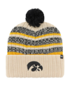 47 Brand Men's ' Khaki Iowa Hawkeyes Tavern Cuffed Knit Hat With Pom In Khaki