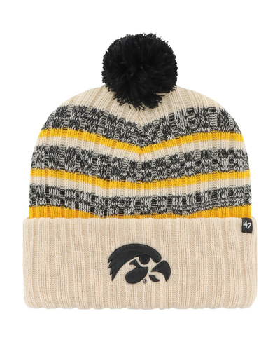 47 Brand Men's ' Khaki Iowa Hawkeyes Tavern Cuffed Knit Hat With Pom