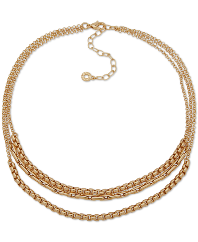 Anne Klein Gold-tone Chain Link Layered Collar Necklace, 16" + 3" Extender