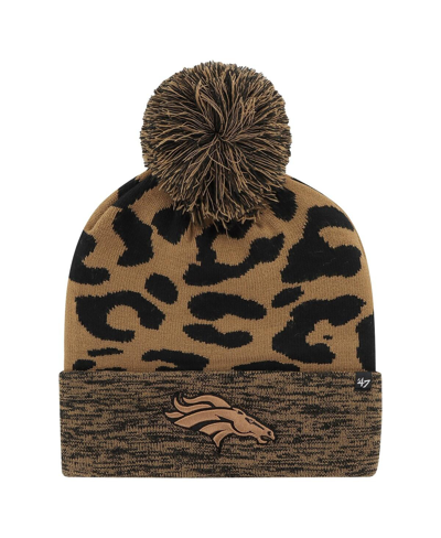 47 Brand Women's ' Brown Denver Broncos Rosette Cuffed Knit Hat With Pom
