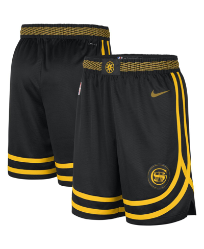 Nike Golden State Warriors 2023/24 City Edition  Men's Dri-fit Nba Swingman Shorts In Black