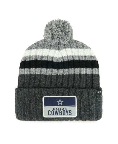 47 Brand Men's ' Gray Dallas Cowboys Stack Cuffed Knit Hat With Pom