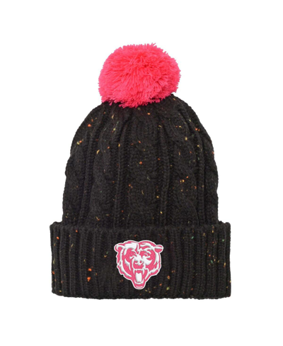 Outerstuff Kids' Youth Boys And Girls Black Chicago Bears Nep Yarn Cuffed Knit Hat With Pom
