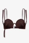 Jacquemus Brown Le Raphia 'le Haut De Maillot Aouro' Bikini Top In Brown