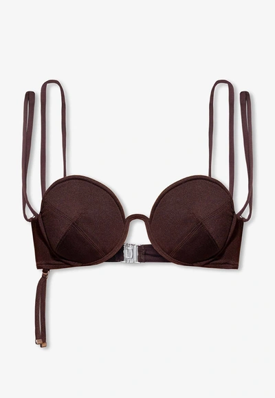 Jacquemus Brown Le Raphia 'le Haut De Maillot Aouro' Bikini Top
