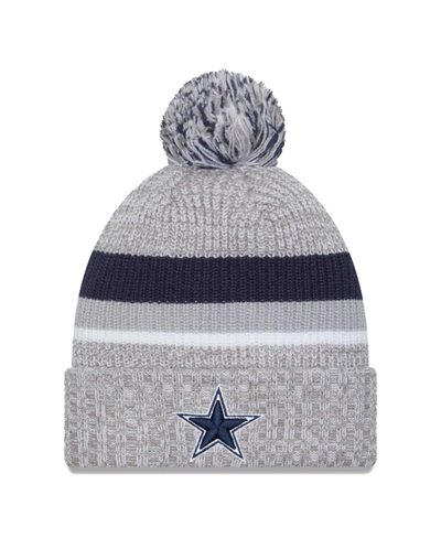 New Era Kids' Youth Boys And Girls  Heather Gray Dallas Cowboys Cuffed Knit Hat With Pom