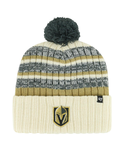 47 Brand Men's ' Cream Vegas Golden Knights Tavern Cuffed Knit Hat With Pom
