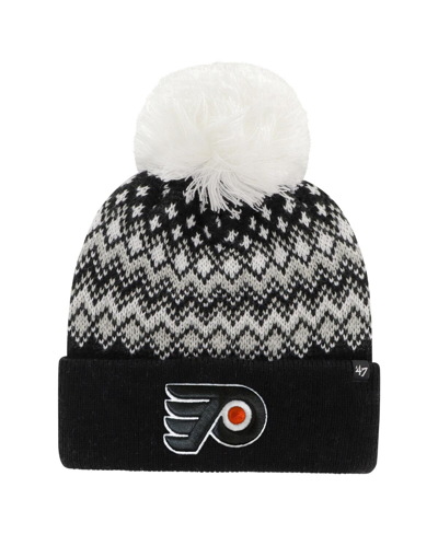 47 Brand Women's ' Black Philadelphia Flyers Elsaâ Cuffed Knit Hat With Pom