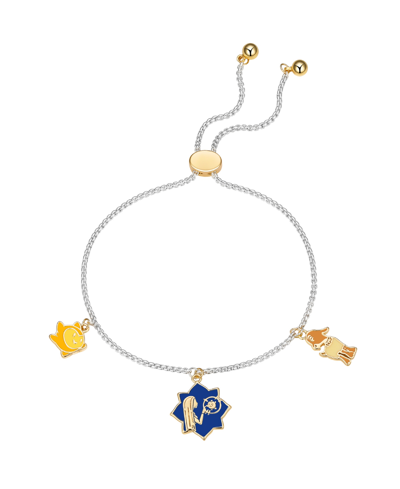 Disney Unwritten Multi Enamel Wish Star, Valentino, And Asha Bolo Bracelet In Silver