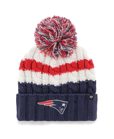 47 Brand Women's ' White New England Patriots Ashfield Cuffed Knit Hat With Pom