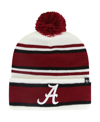 47 BRAND YOUTH BOYS AND GIRLS '47 BRAND WHITE ALABAMA CRIMSON TIDE STRIPLING CUFFED KNIT HAT WITH POM