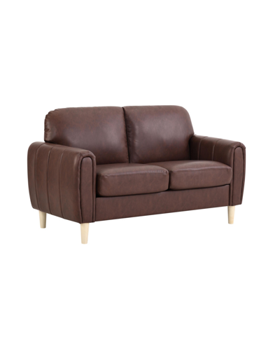 Serta Gorm 58" Faux Leather Loveseat In Brown