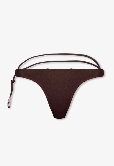 Jacquemus Barco Swimsuit Bottom In Dark Brown