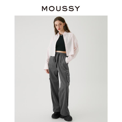 Moussy 秋季新款扎染风灯芯绒口袋工装休闲裤028gaz30-6190 In White
