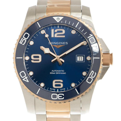Longines 浪琴()男士 Hydro Conquest 18kt 玫瑰金不锈钢蓝色表盘经典时尚商务机械手表