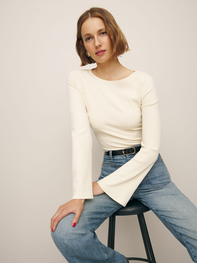 Reformation Miller Knit Top In Sugar