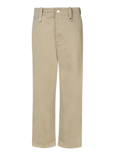 Burberry Beige Cotton Satin Trousers In Neutral
