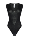 Wolford Aurora Rib Knit Bodysuit In Black