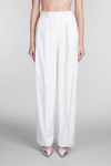 Theory High-waist Pleated Tailored Trousers In Beige