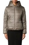 Save The Duck Laila Faux Fur Lined Reversible Recycled Polyester Puffer Jacket In Mud Grey