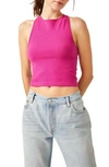 Free People Hayley Racerback Brami Crop Top In Fuschia Festival