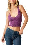 Free People Here For You Racerback Crop Camisole In Grape Juice