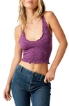 Free People Intimately Fp Here For You Racerback Crop Tank In Grape Juice