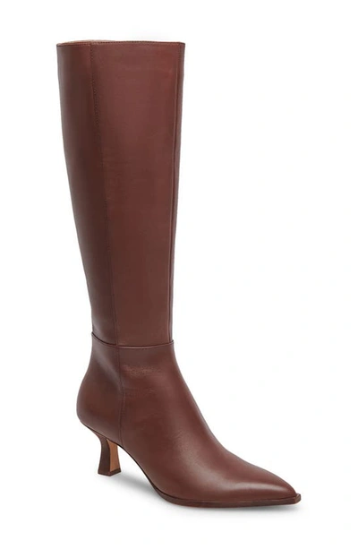 Dolce Vita Womens Brown Auggie Leather Heeled Knee-high Boots