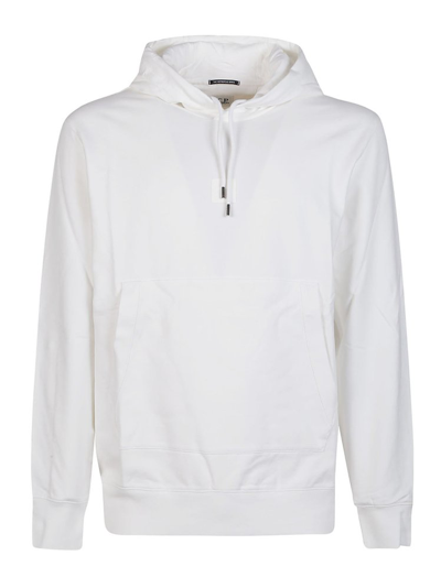 C.p. Company Logo Patch Drawstring Hoodie In White