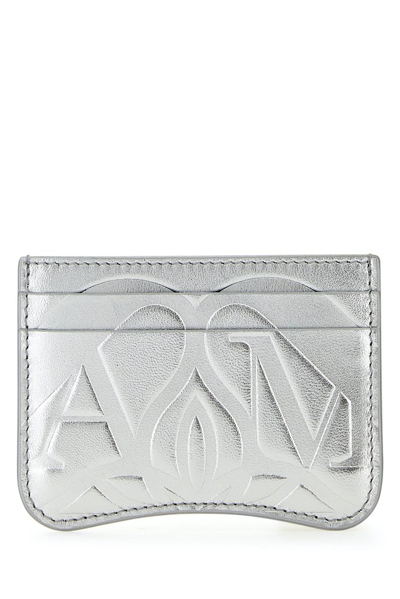 Alexander Mcqueen Seal Cardholder In Silver