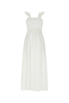 Chloé + Net Sustain Ruched Pleated Cotton-poplin Maxi Dress In White
