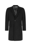 Dolce & Gabbana Slate Wool Blend Coat In Black