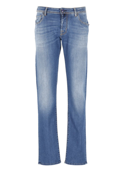 Jacob Cohen Stone Washed Jeans In Blue