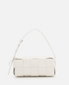 Bottega Veneta Brick Intrecciato Leather Shoulder Bag In White