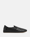 Bottega Veneta Sawyer Blue Slip-on Sneakers With Logo Detail And Intreccio Motif In Leather Man In Black