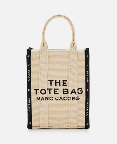 Marc Jacobs The Phone Jacquard Tote Bag In Beige