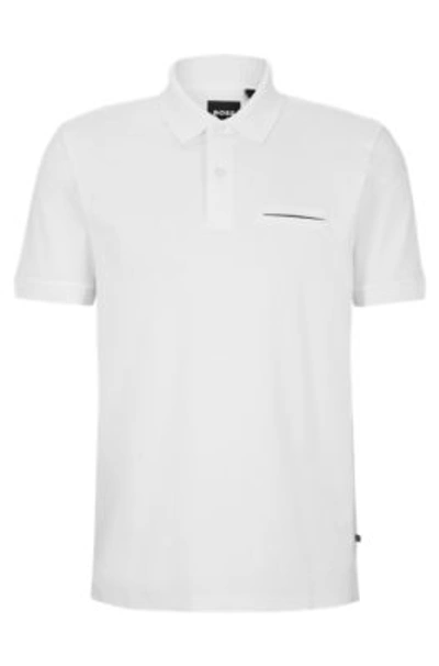 Hugo Boss Polo Shirt With Moisture Management In White