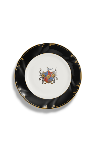 Tiffany & Co Crest Bone China Dessert Plate In Black