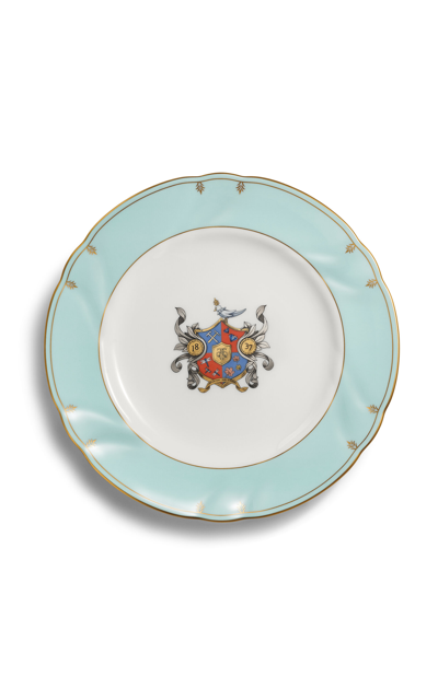 Tiffany & Co Crest Bone China Dessert Plate In Blue