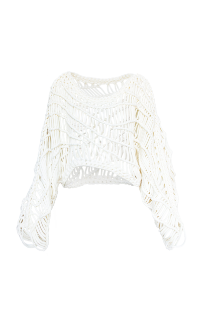 Aisling Camps Ripple Macrame Pullover In Ivory