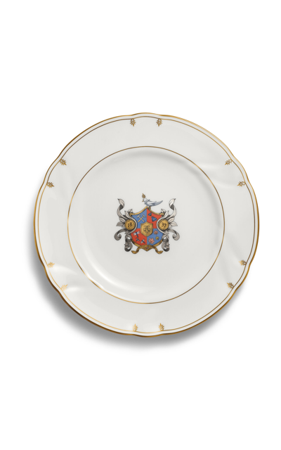 Tiffany & Co Crest Bone China Dessert Plate In White