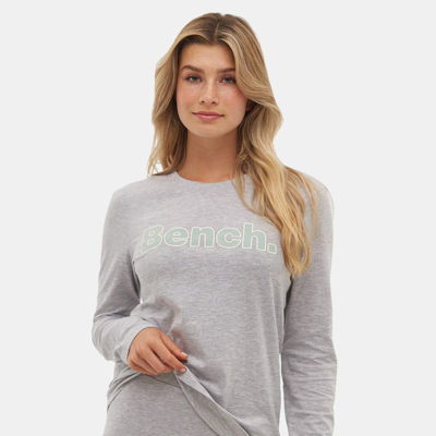 Bench Dna Womens Jewelle Long Sleeve Logo Tee In Gray