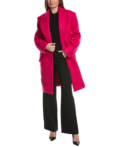 Michael Kors Collection Reefer Wool Coat In Pink