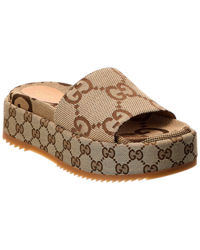 Gucci Gg Canvas Slide In Brown